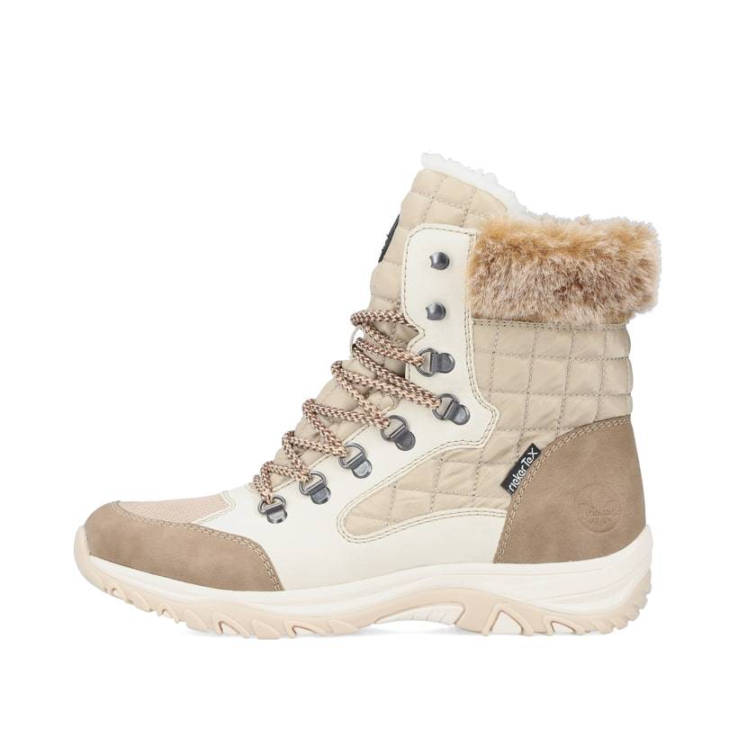 Rieker Artikelnummer M9644-60 Rieker Damen Schnürstiefel Beige-braun