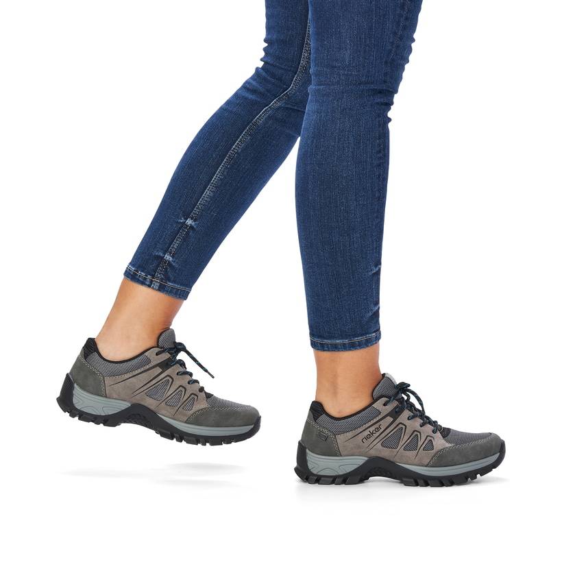 Rieker Artikelnummer M9801-45 Rieker Damen Schnürschuhe Stahlgrau