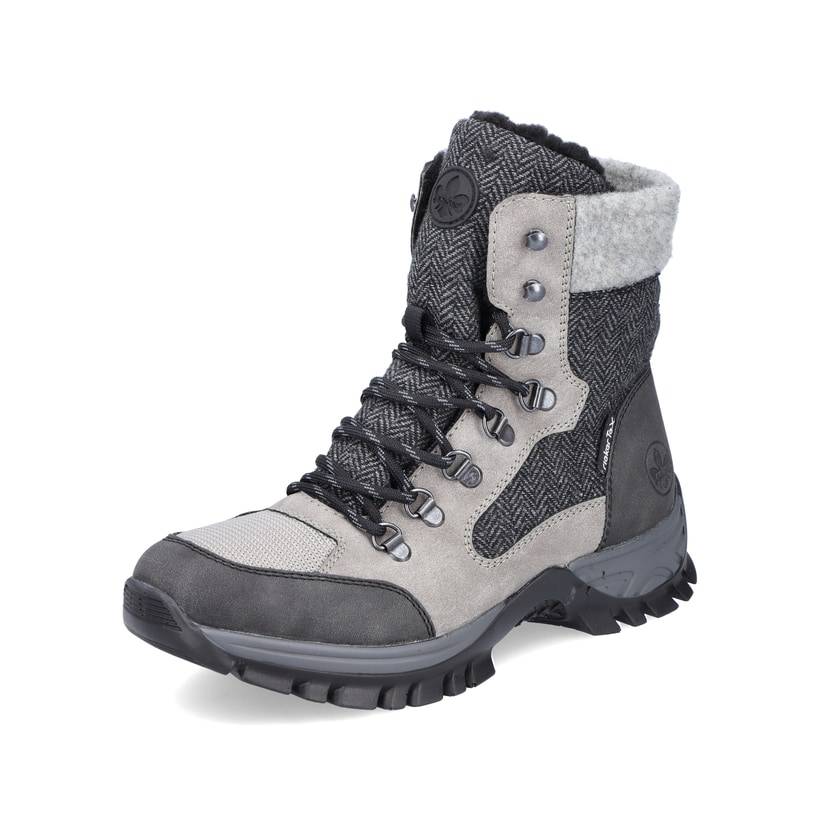 Rieker Artikelnummer M9842-40 Rieker Damen Schnürstiefel Silbergrau