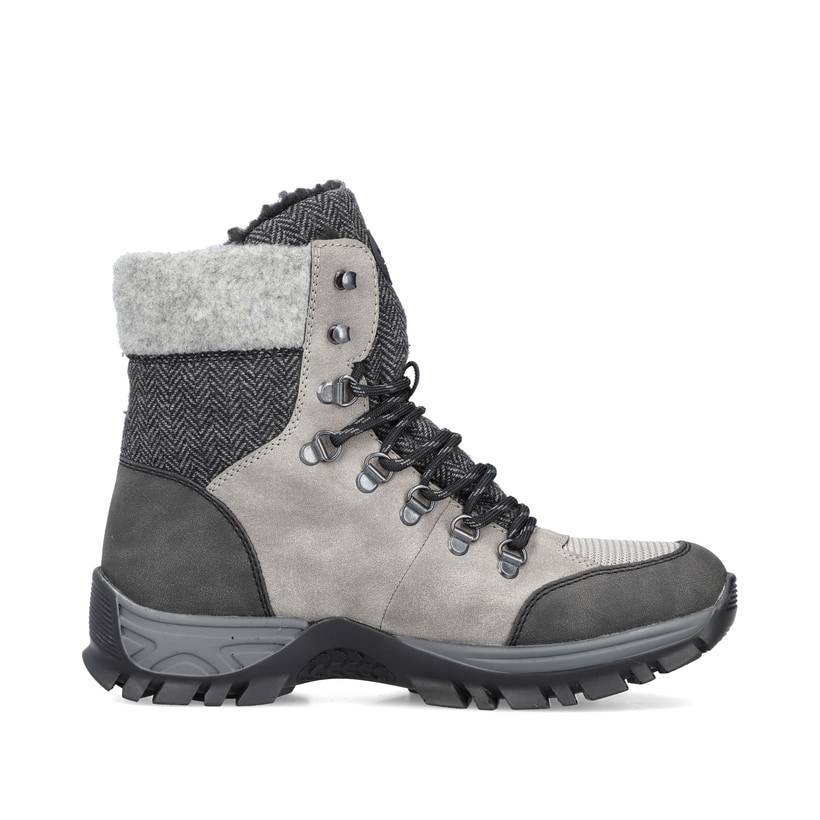 Rieker Artikelnummer M9842-40 Rieker Damen Schnürstiefel Silbergrau