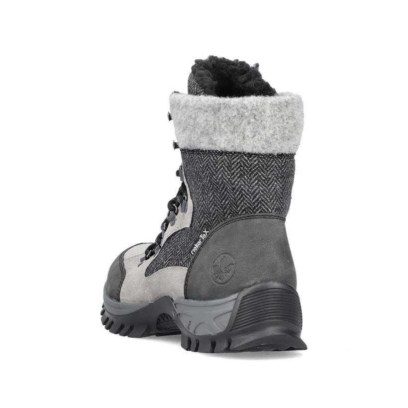 Rieker Artikelnummer M9842-40 Rieker Damen Schnürstiefel Silbergrau