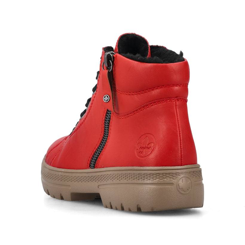 Rieker Artikelnummer N0007-33 Rieker Damen Schnürstiefel Erdbeerrot