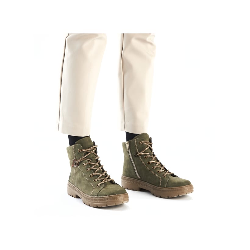 Rieker Artikelnummer N0030-54 Rieker Damen Schnürstiefel Kaktusgrün
