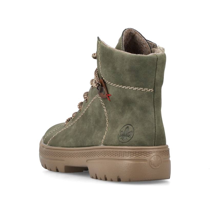 Rieker Artikelnummer N0030-54 Rieker Damen Schnürstiefel Kaktusgrün