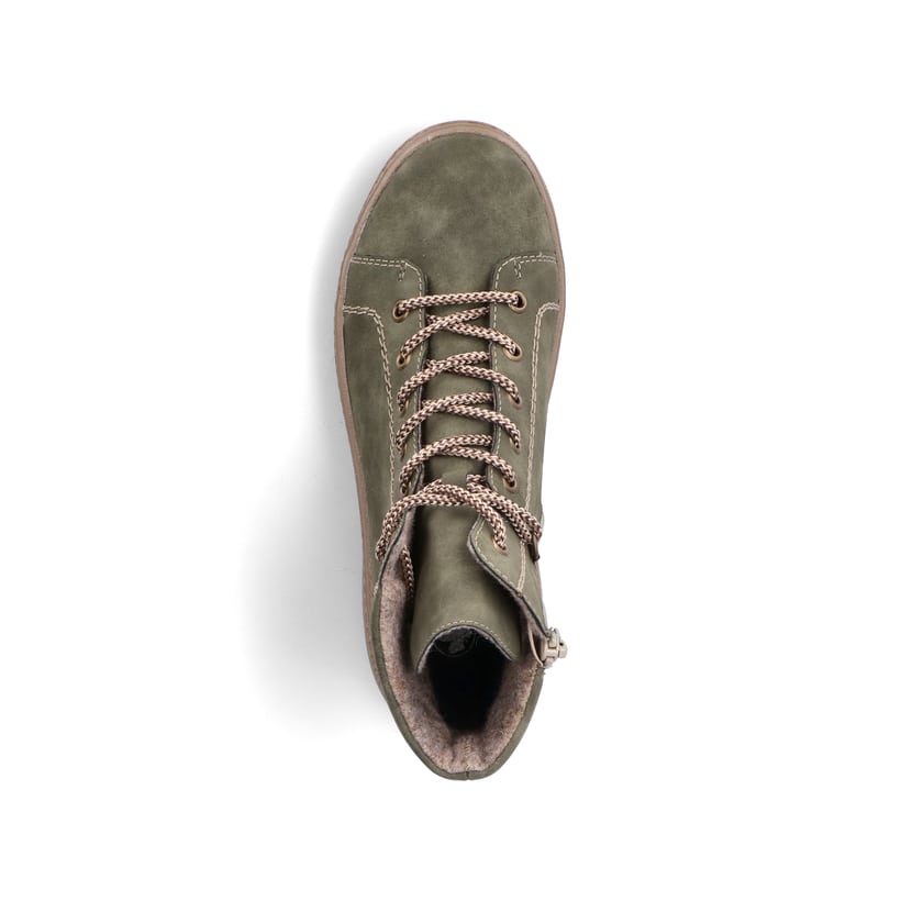 Rieker Artikelnummer N0030-54 Rieker Damen Schnürstiefel Kaktusgrün