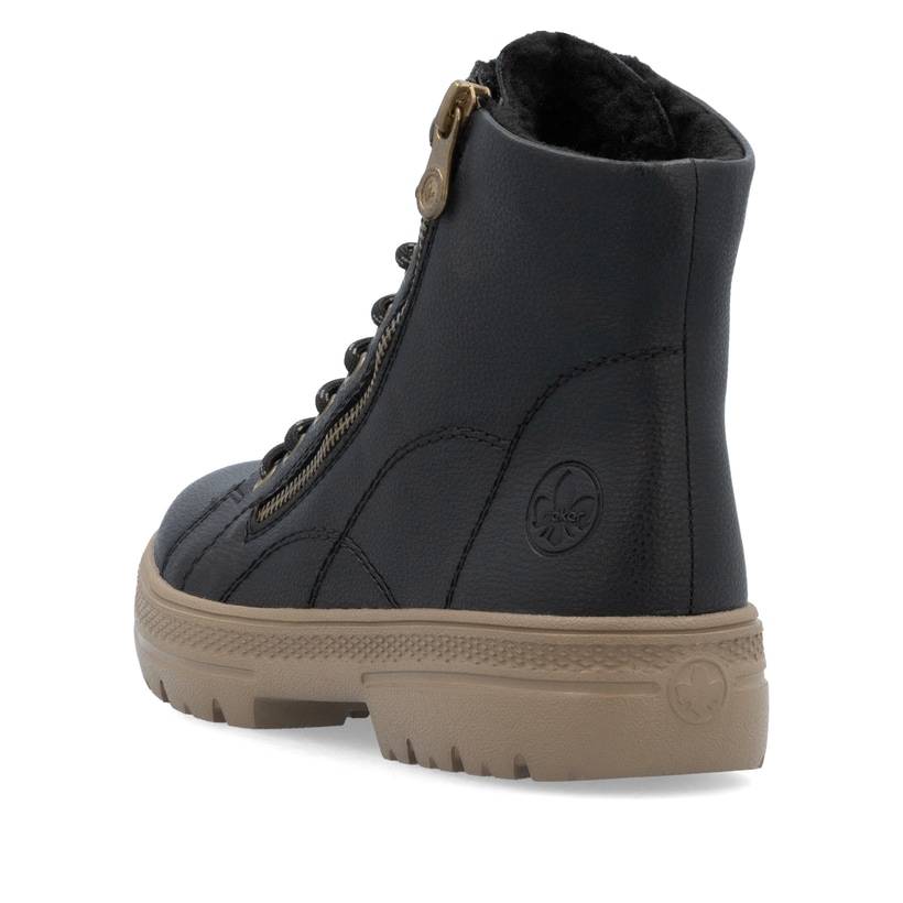 Rieker Artikelnummer N0031-00 Rieker Damen Schnürstiefel Asphaltschwarz