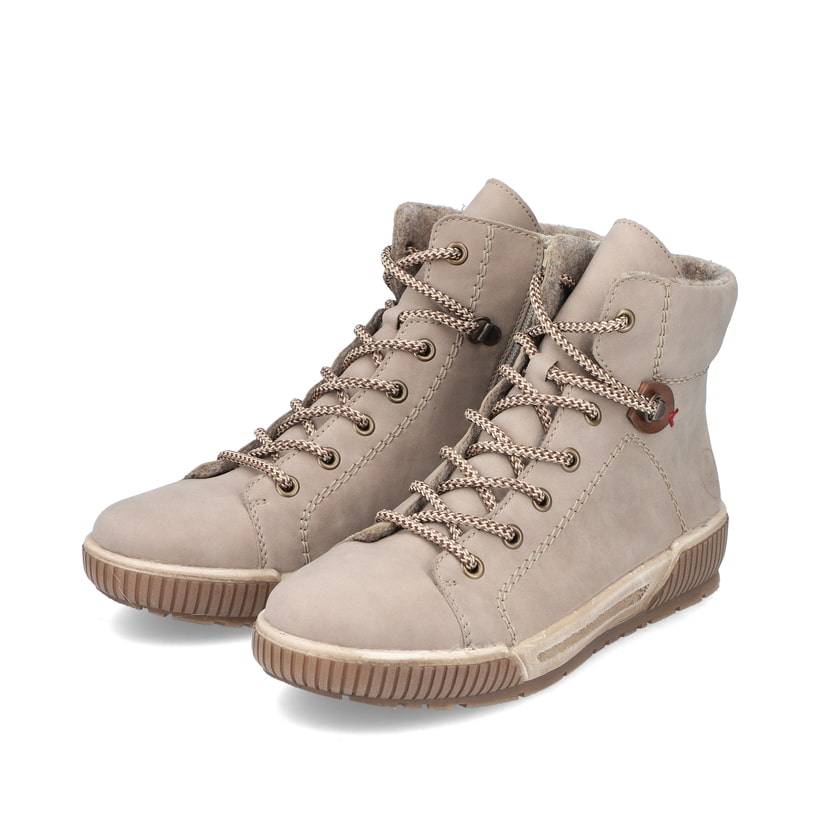 Rieker Artikelnummer N0730-64 Rieker Damen Schnürstiefel Cremebeige