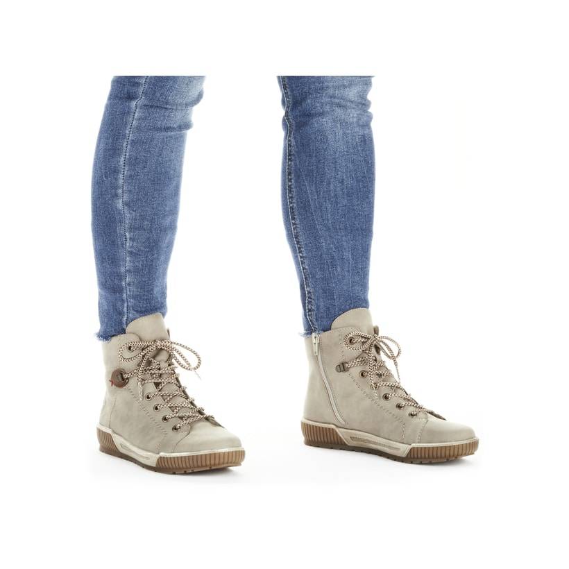 Rieker Artikelnummer N0730-64 Rieker Damen Schnürstiefel cremebeige
