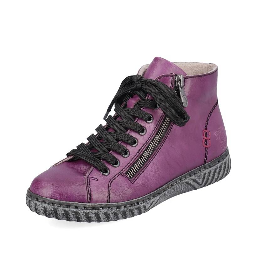 Rieker Artikelnummer N0921-30 Rieker Damen Schnürstiefel Aubergine-schwarz