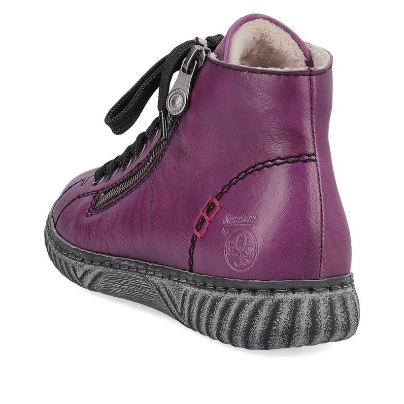 Rieker Artikelnummer N0921-30 Rieker Damen Schnürstiefel Aubergine-schwarz