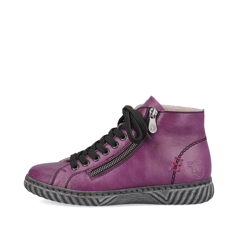 Rieker Artikelnummer N0921-30 Rieker Damen Schnürstiefel Aubergine-schwarz
