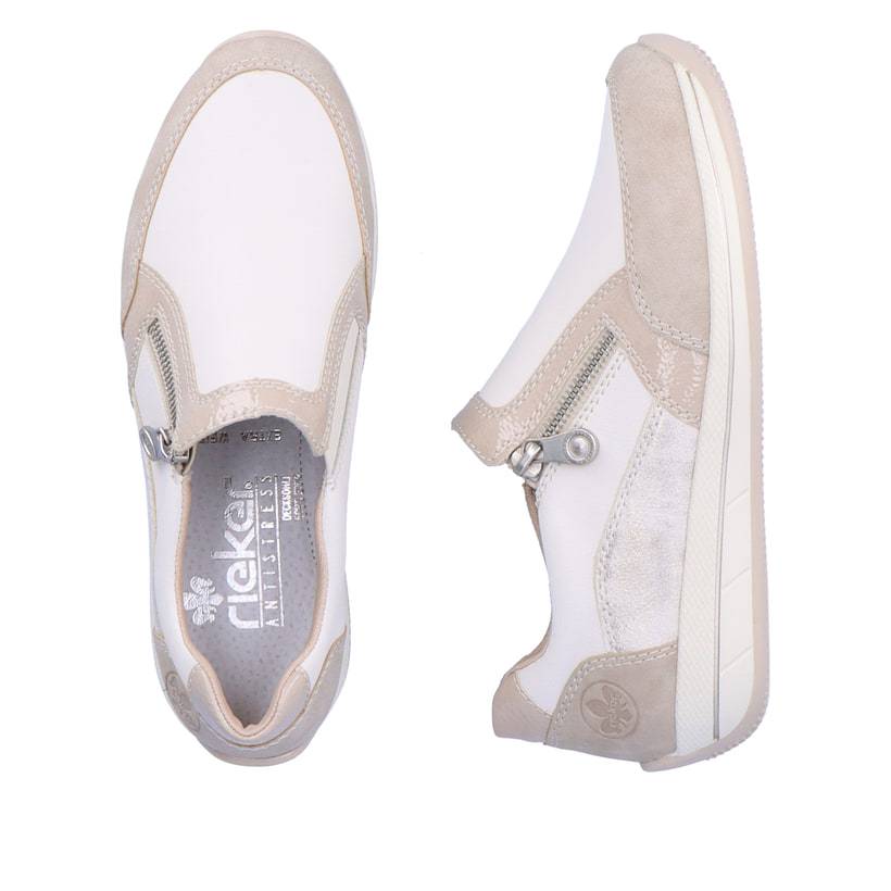 Rieker Artikelnummer N1151-61 Rieker Damen Slipper Cremeweiß