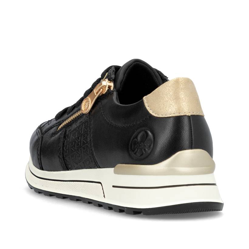 Rieker Artikelnummer N1406-00 Rieker Damen Sneaker Low Tiefschwarz-gold