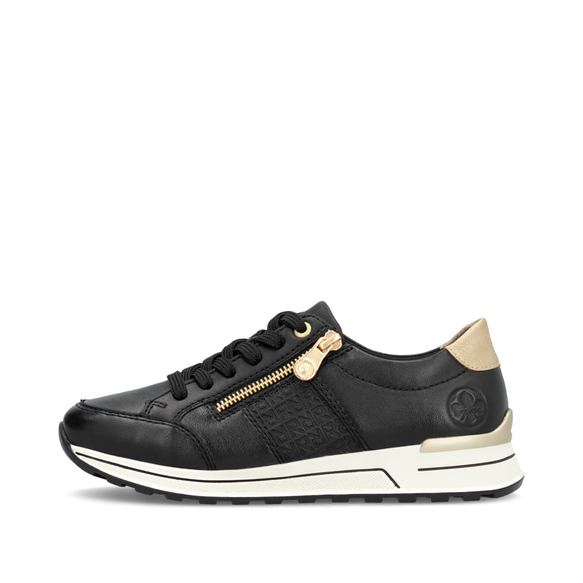 Rieker Artikelnummer N1406-00 Rieker Damen Sneaker Low tiefschwarz-gold
