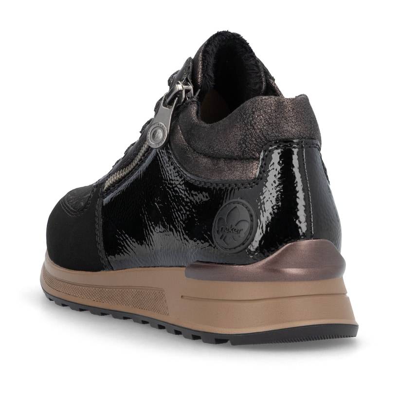 Rieker Artikelnummer N1407-00 Rieker Damen Schnürschuhe Asphaltschwarz