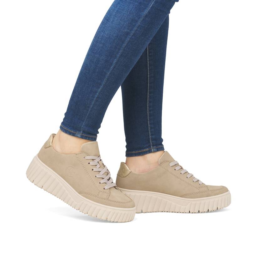 Rieker Artikelnummer N2503-62 Rieker Damen Sneaker Low Goldbeige