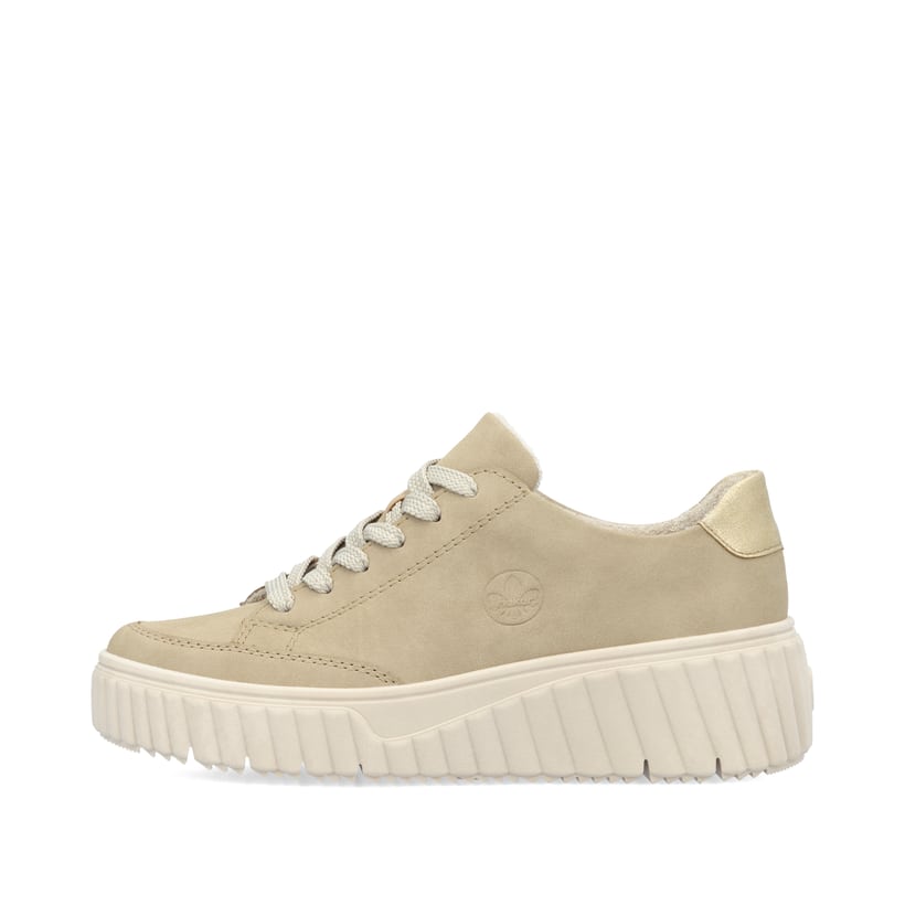 Rieker Artikelnummer N2503-62 Rieker Damen Sneaker Low Goldbeige