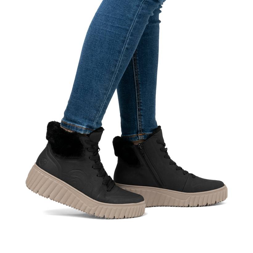Rieker Artikelnummer N2504-00 Rieker Damen Sneaker High Schattenschwarz