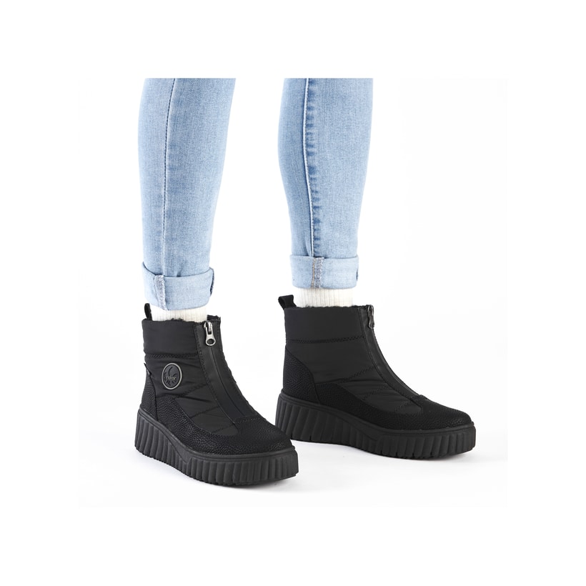 Rieker Artikelnummer N2550-00 Rieker Damen Kurzstiefel Asphaltschwarz