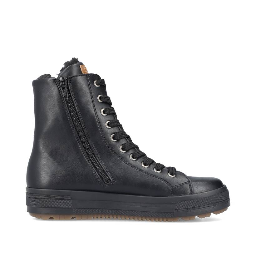 Rieker Artikelnummer N2709-00 Rieker Damen Schnürstiefel Tiefschwarz