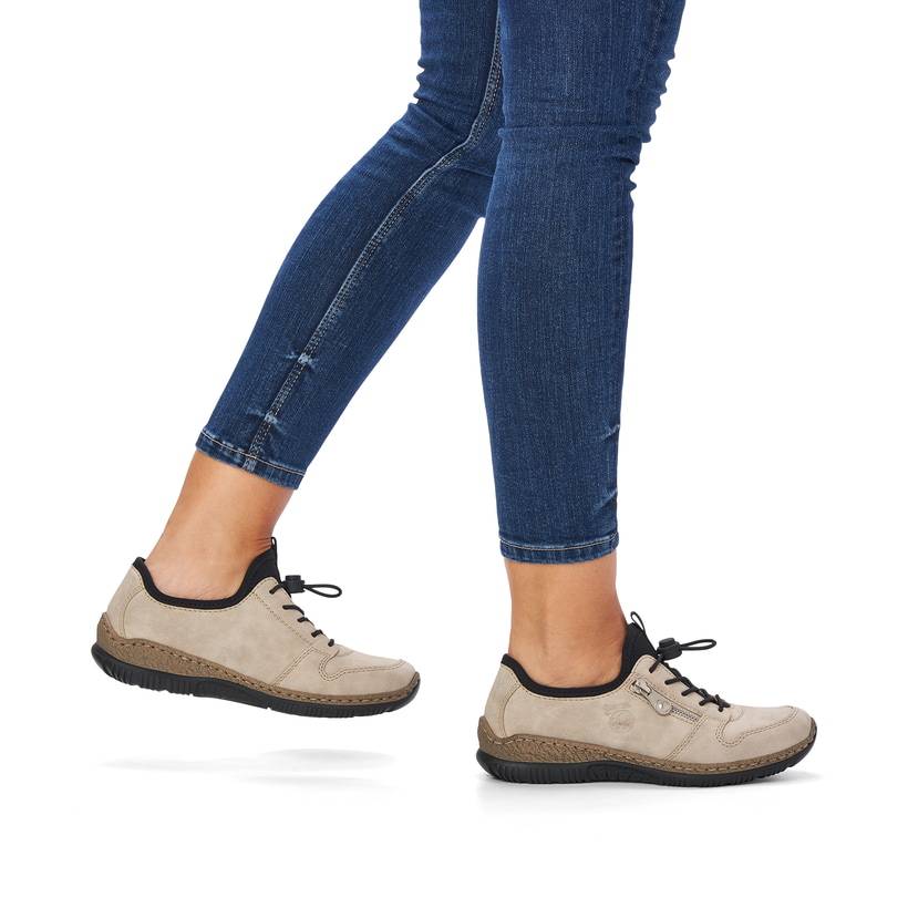 Rieker Artikelnummer N32G0-60 Rieker Damen Slipper Hellbeige