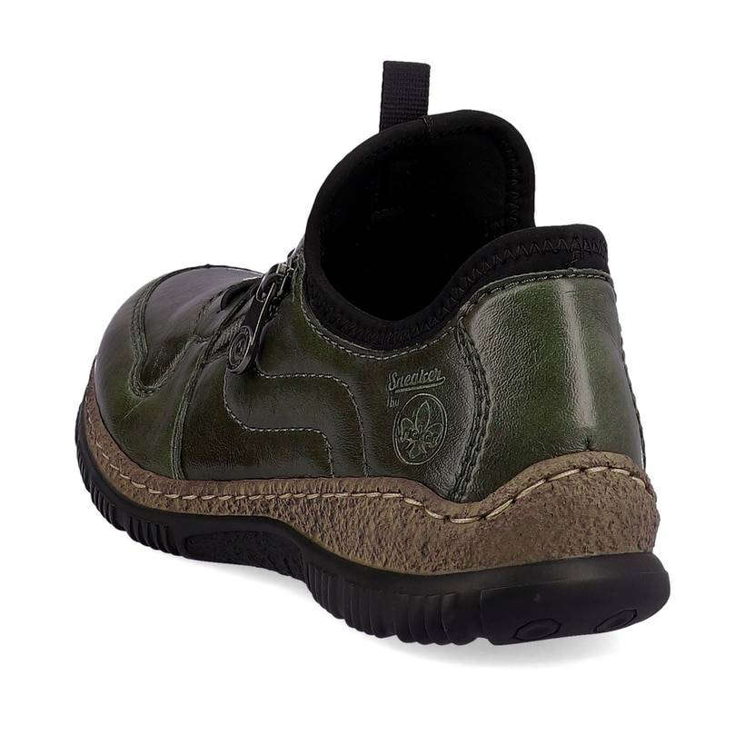 Rieker Artikelnummer N32G2-54 Rieker Damen Slipper Graugrün-schwarz