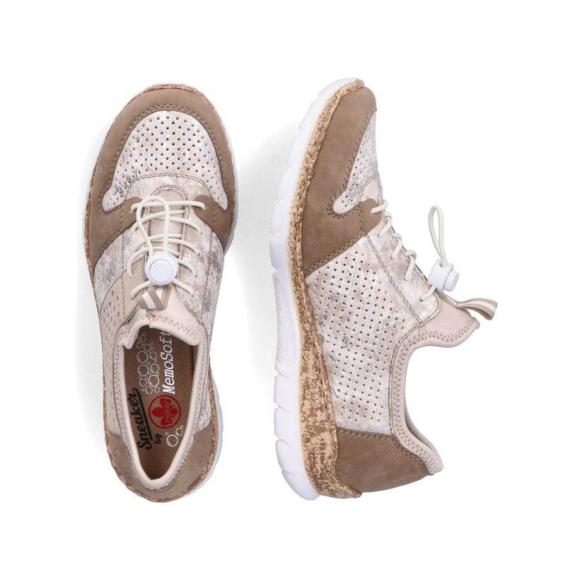 Rieker Artikelnummer N4255-60 Rieker Damen Slipper Braunbeige