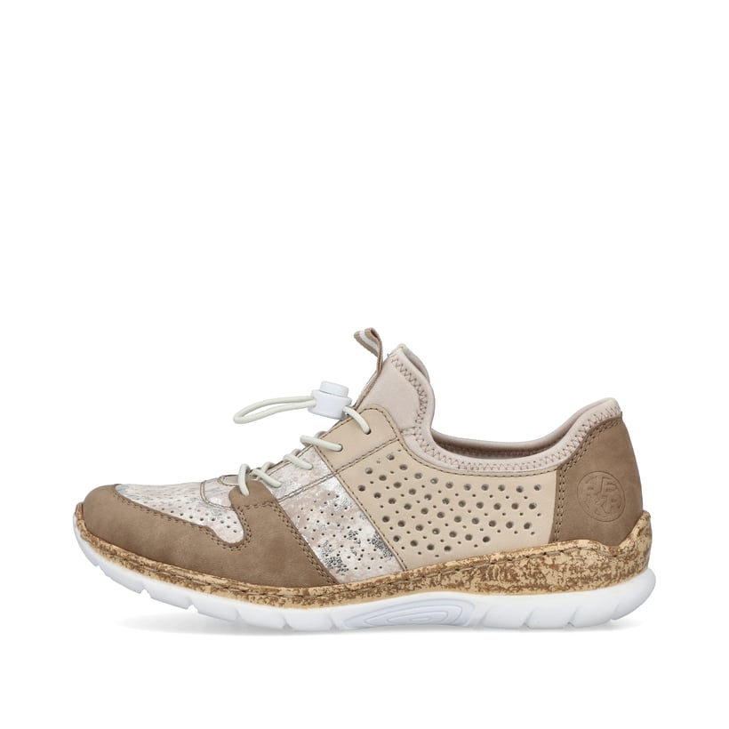 Rieker Artikelnummer N4255-60 Rieker Damen Slipper Braunbeige