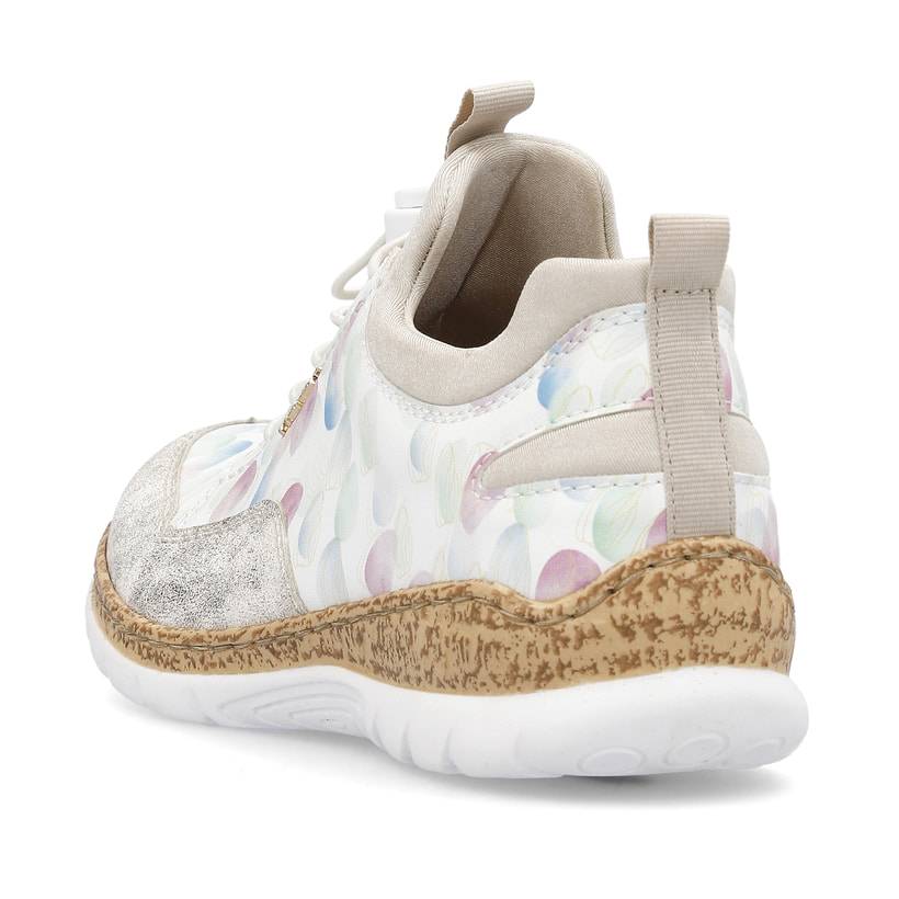 Rieker Artikelnummer N4278-90 Rieker Damen Slipper Weiss-multi-cremebeige