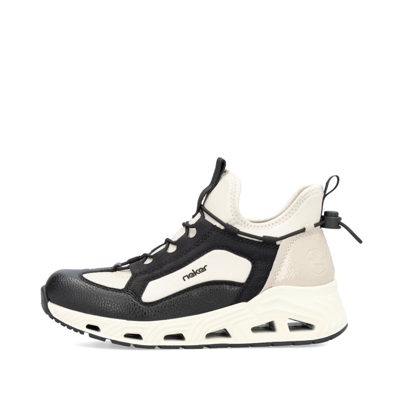 Rieker Artikelnummer N5254-60 Rieker Damen Slipper tiefschwarz-hellbeige