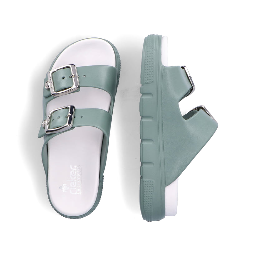 Rieker Artikelnummer P2180-52 Rieker Damen Pantoletten Mintgrün