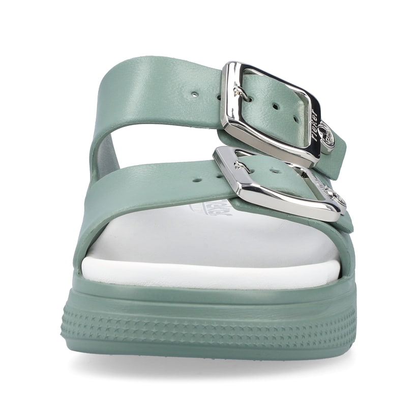 Rieker Artikelnummer P2180-52 Rieker Damen Pantoletten Mintgrün