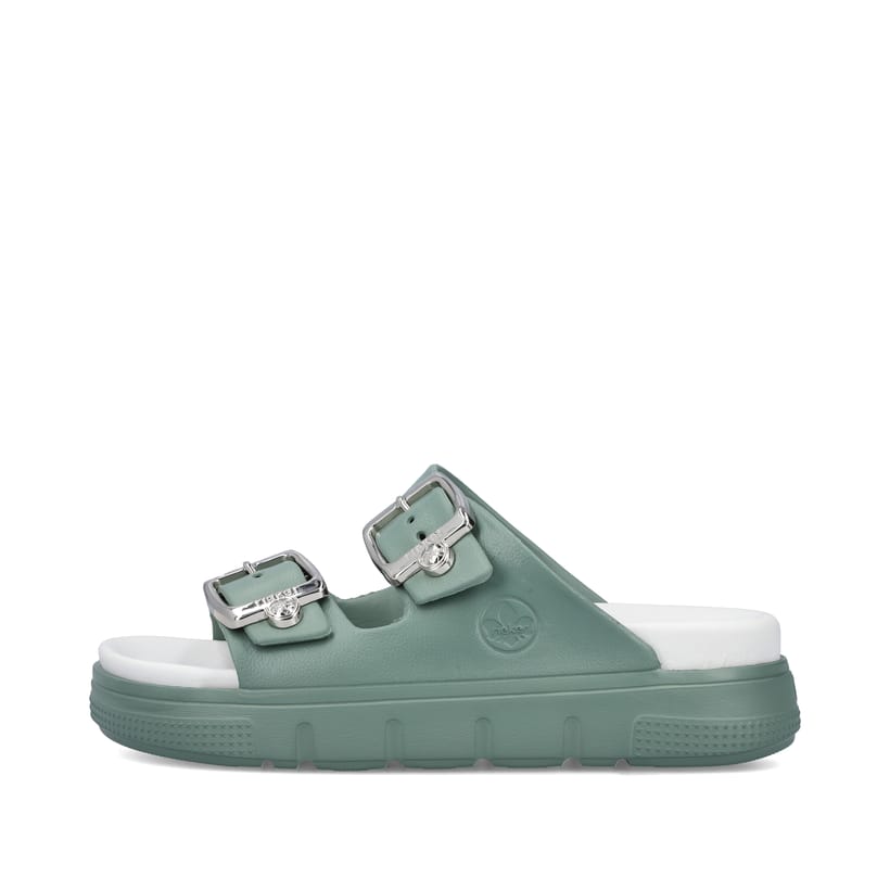 Rieker Artikelnummer P2180-52 Rieker Damen Pantoletten Mintgrün