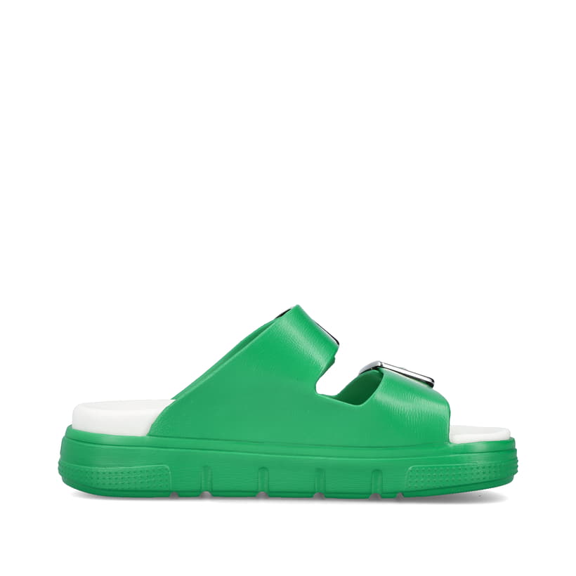 Rieker Artikelnummer P2180-53 Rieker Damen Pantoletten Laubgrün