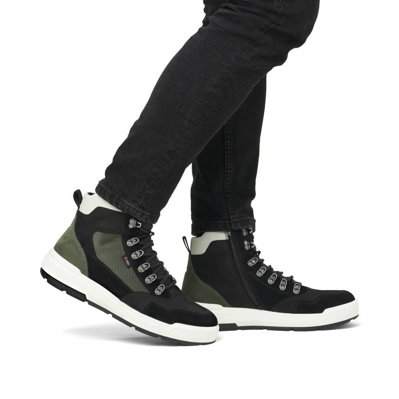 Rieker Artikelnummer U0072-00 Rieker Herren Schnürstiefel Graphitschwarz-khaki