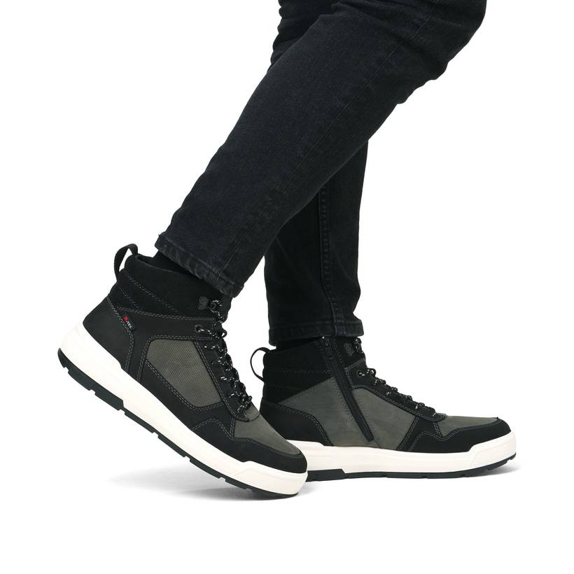 Rieker Artikelnummer U0073-00 Rieker Herren Schnürstiefel Carbonschwarz-grau