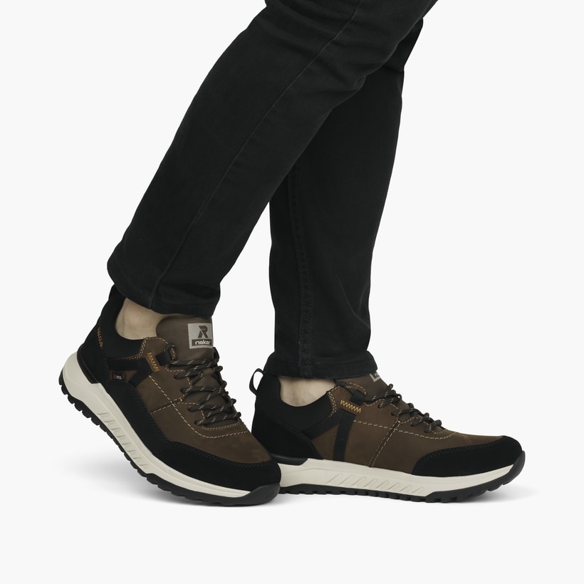 Rieker Artikelnummer U0100-22 Rieker Herren Sneaker Low Holzbraun-schwarz