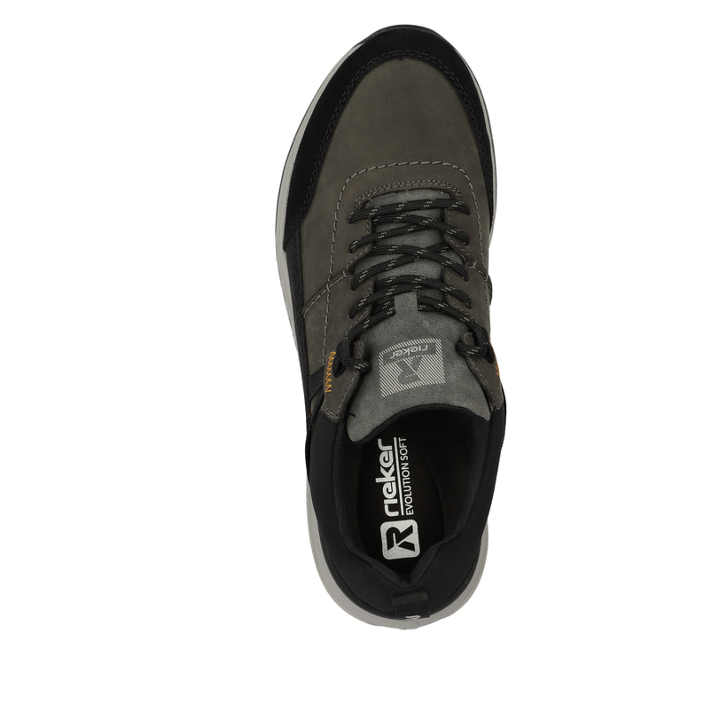 Rieker Artikelnummer U0100-42 Rieker Herren Sneaker Low Steel-grey Deep-black