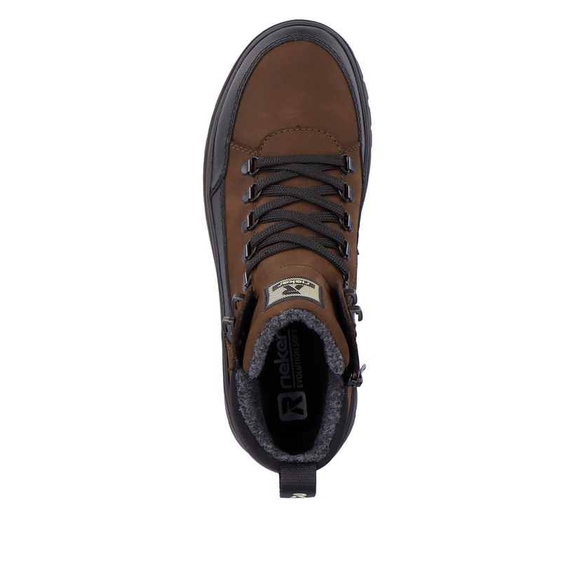 Rieker Artikelnummer U0260-25 Rieker Herren Schnürstiefel Nut-brown Noir