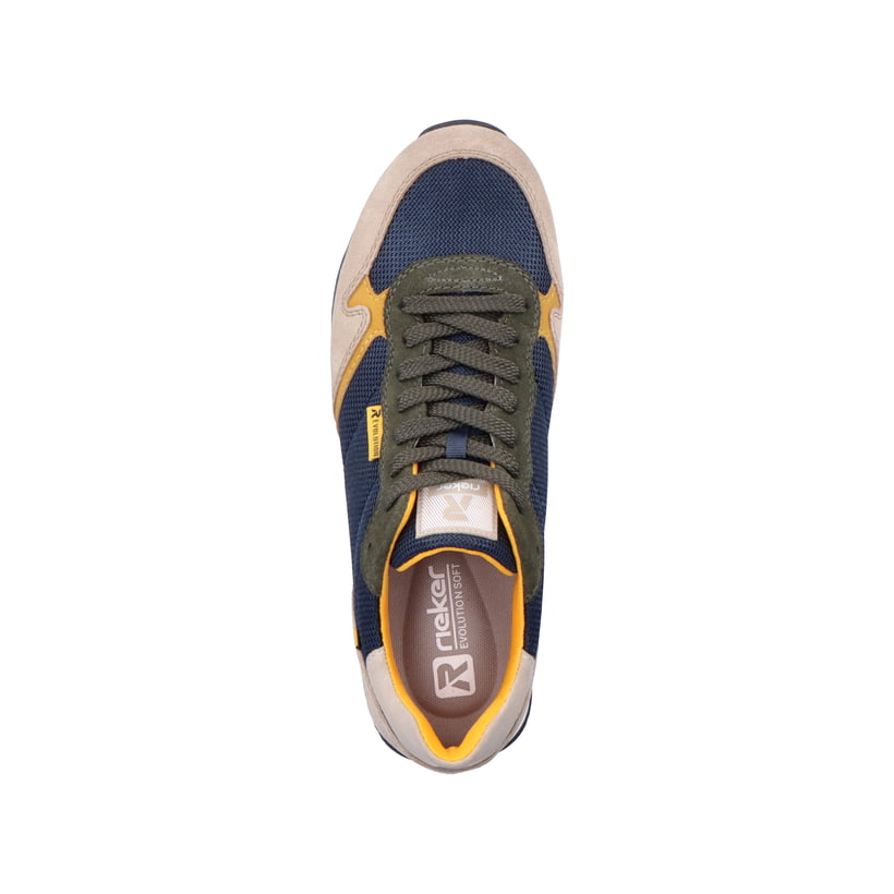 Rieker Artikelnummer U0300-15 Rieker Herren Sneaker Low Royal-blue Clay-beige