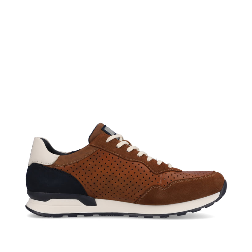 Rieker Artikelnummer U0302-24 Rieker Herren Sneaker Low Nut-brown Ocean-blue