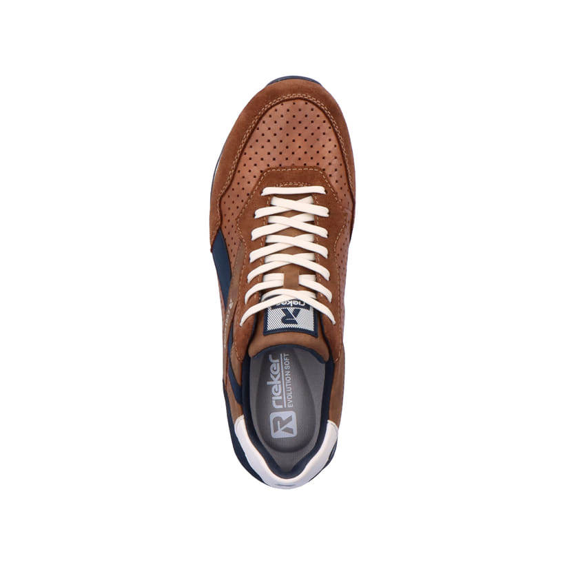 Rieker Artikelnummer U0302-24 Rieker Herren Sneaker Low Nut-brown Ocean-blue