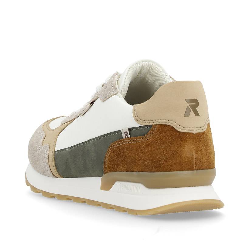 Rieker Artikelnummer U0307-80 Rieker Herren Sneaker Low Sand-beige Swan-white