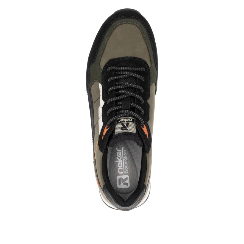 Rieker Artikelnummer U0308-54 Rieker Herren Sneaker Low Khaki-schwarz