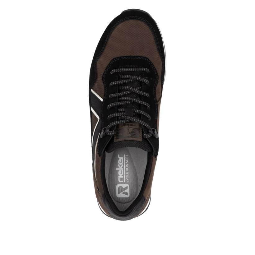 Rieker Artikelnummer U0310-25 Rieker Herren Sneaker Low Zimtbraun-schwarz