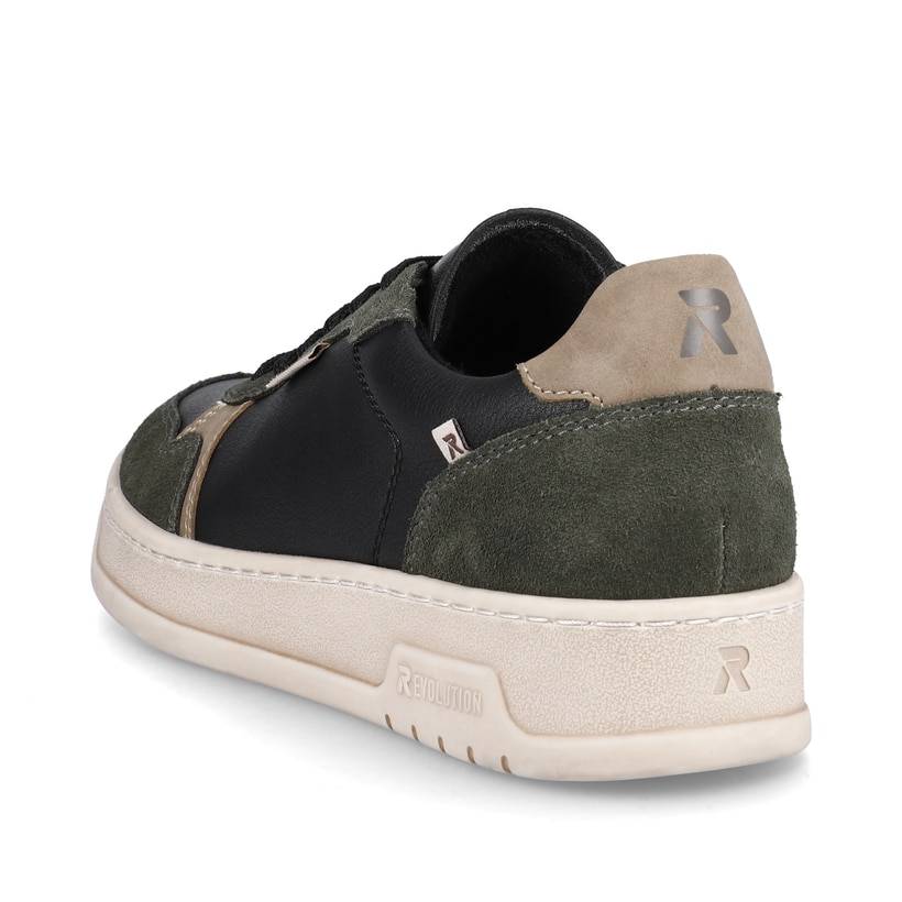 Rieker Artikelnummer U0403-01 Rieker Herren Sneaker Low Steel-black Forest-green