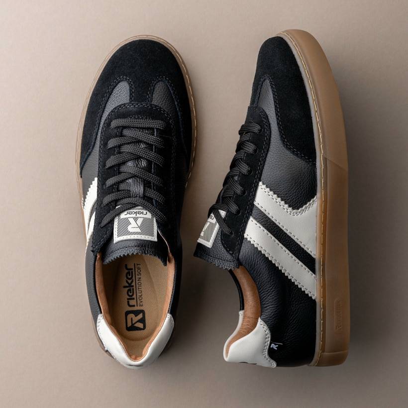 Rieker Artikelnummer U0707-00 Rieker Herren Sneaker Low carbonschwarz-weiß