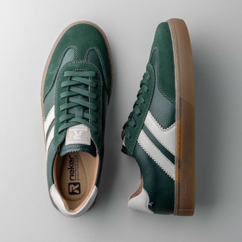 Rieker Artikelnummer U0707-54 Rieker Herren Sneaker Low waldgrün-weiß