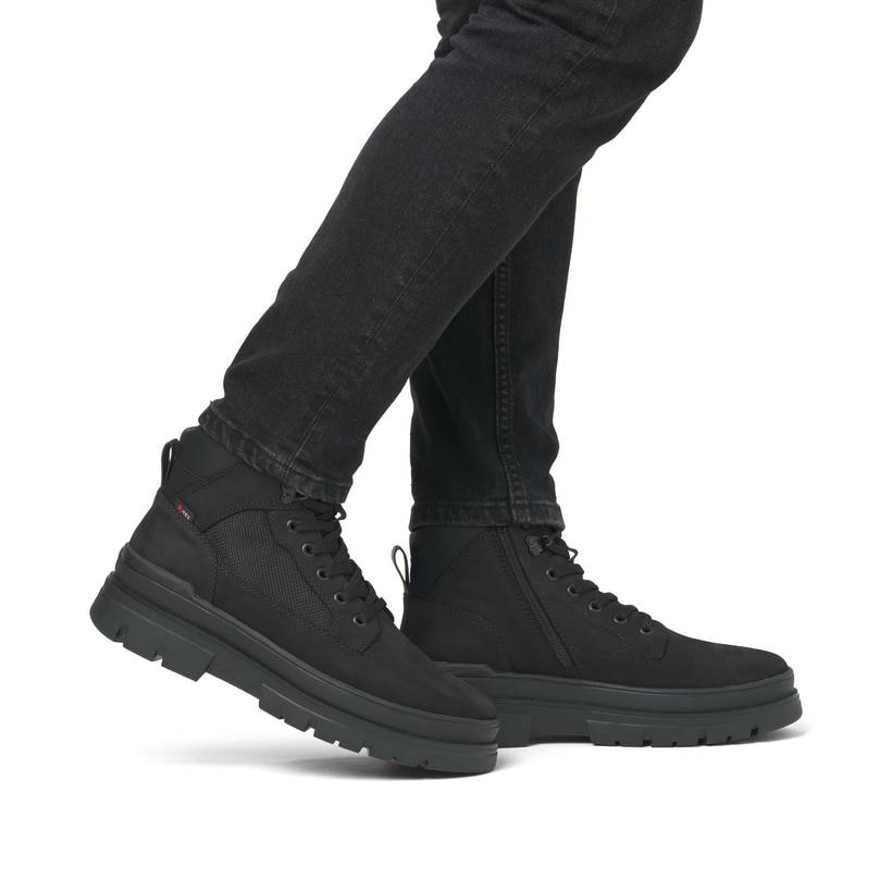 Rieker Artikelnummer U1270-00 Rieker Herren Schnürstiefel Asphaltschwarz
