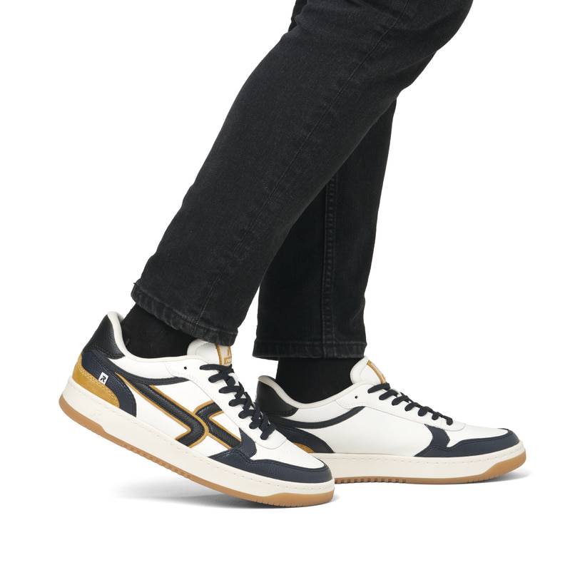 Rieker Artikelnummer U1900-81 Rieker Herren Sneaker Low Cremeweiß-schwarz